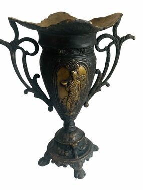 Antique Ornate Double Handle Vase -